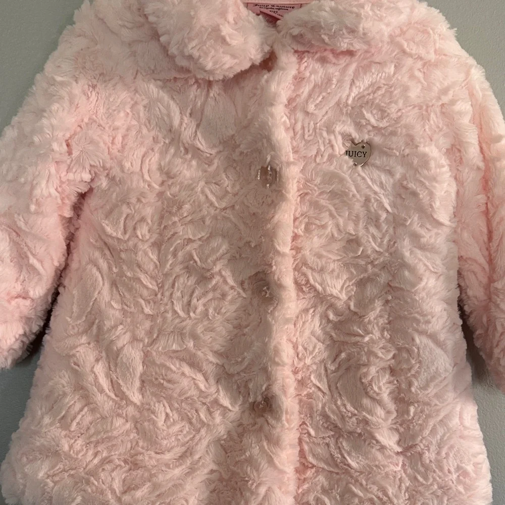 Juicy Couture Light Pink Kids Faux Fur Jacket